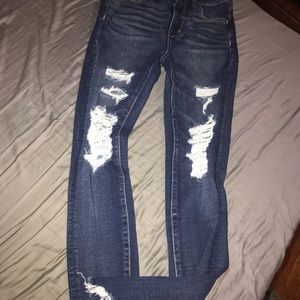 American Eagle Ripped Dark Denim Jeans